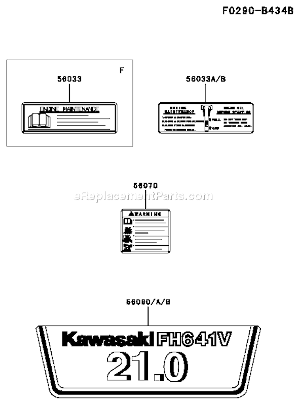 Kawasaki FH641V-FS25 4 Stroke Engine Page H Diagram