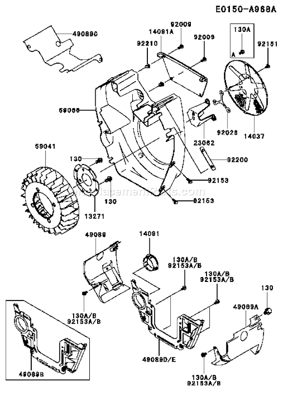 Kawasaki FH680D-DS01 4 Stroke Engine Page D Diagram