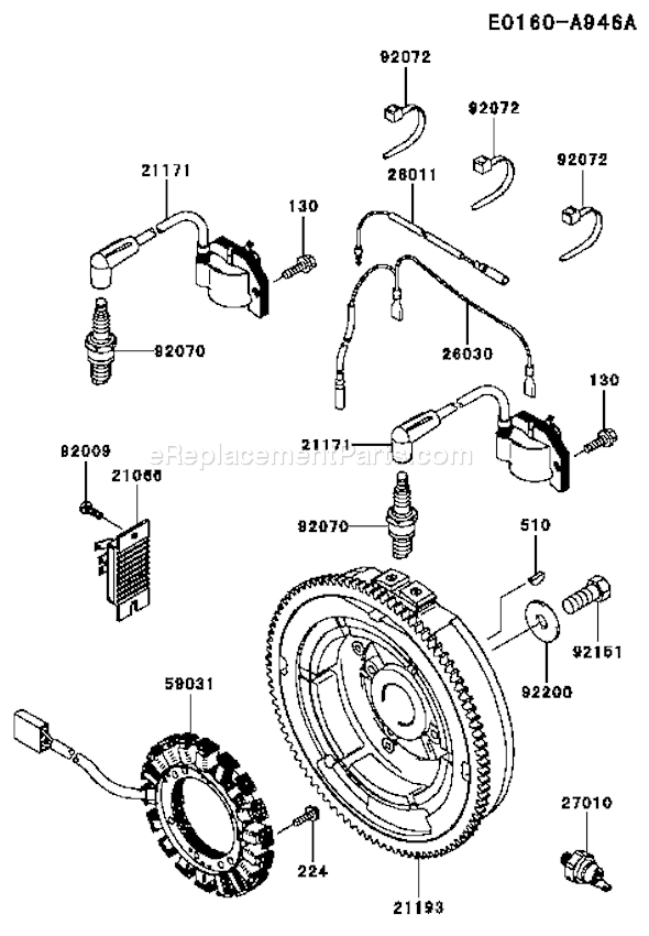 Kawasaki FH721D-DS05 4 Stroke Engine Page F Diagram
