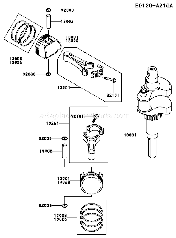 Kawasaki FH721V-AS17 4 Stroke Engine Page J Diagram
