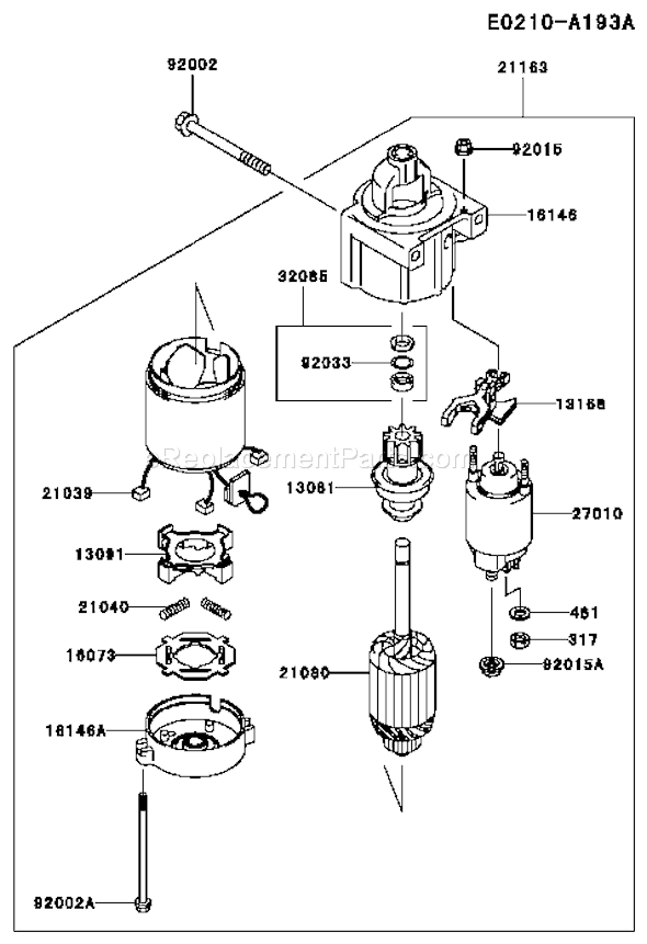 Kawasaki FH721V-BS09 4 Stroke Engine Page K Diagram