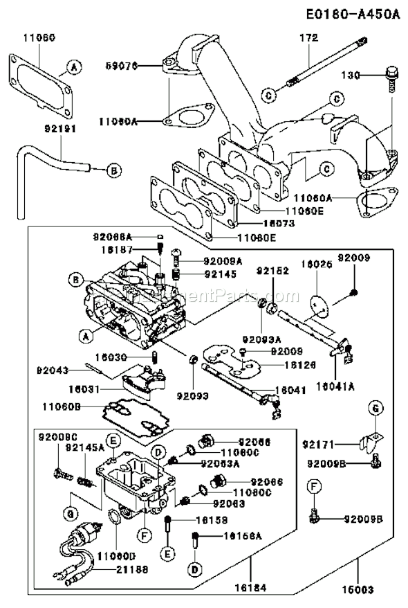 Kawasaki FH721V-BS09 4 Stroke Engine Page B Diagram