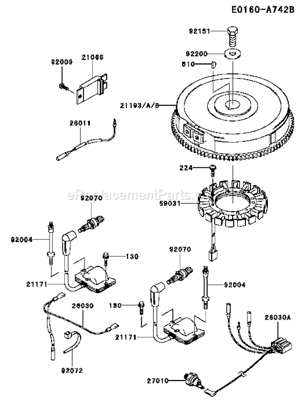 Kawasaki FH721V-BS09 4 Stroke Engine Page F Diagram