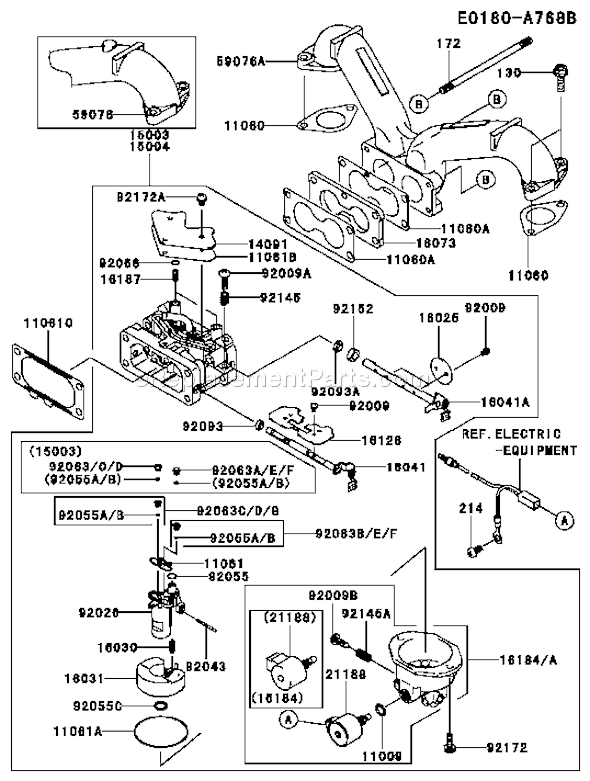 Kawasaki FH721V-FS21 4 Stroke Engine Page B Diagram