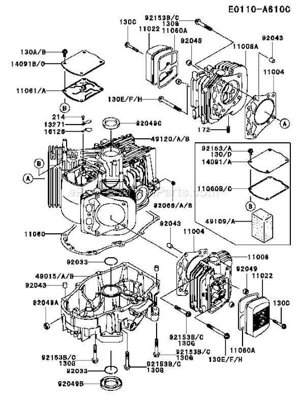 Kawasaki FH721V-FS21 4 Stroke Engine Page E Diagram