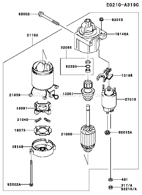 Kawasaki FH721V-GS21 4 Stroke Engine Page K Diagram