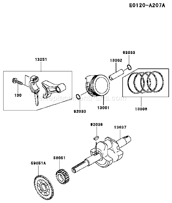 Kawasaki FJ100D-AE50 4 Stroke Engine Page J Diagram