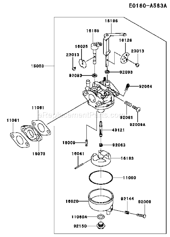 Kawasaki FJ100D-AE50 4 Stroke Engine Page B Diagram