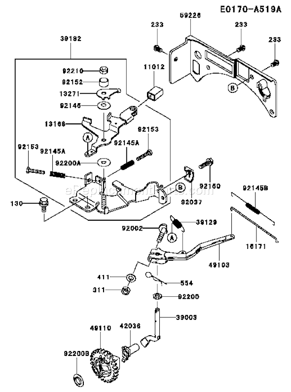 Kawasaki FJ100D-AS59 4 Stroke Engine Page C Diagram