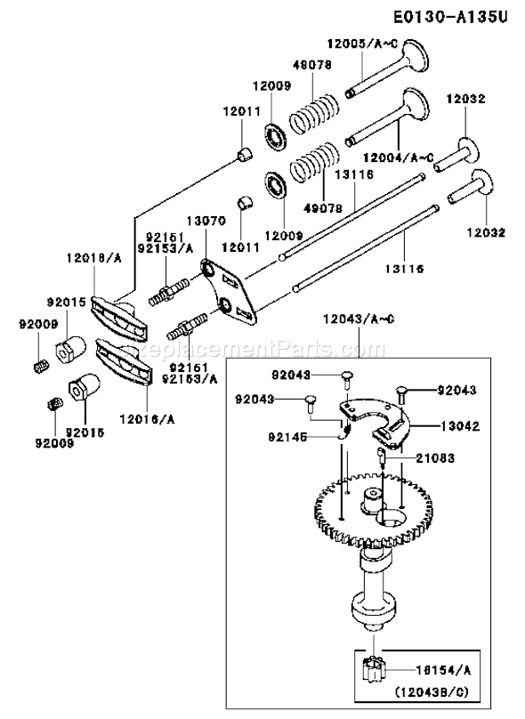 Kawasaki FJ180V-CS04 4 Stroke Engine Page M Diagram