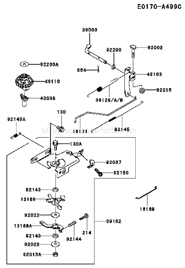 Kawasaki FJ180V-DS14 4 Stroke Engine Page C Diagram