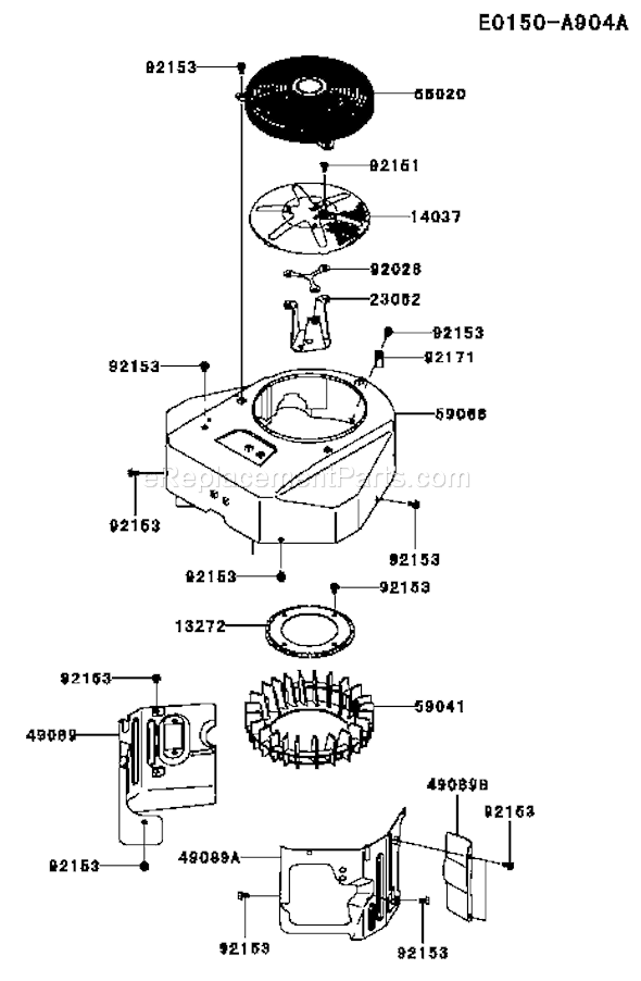 Kawasaki FX730V-AS04 4 Stroke Engine Page D Diagram