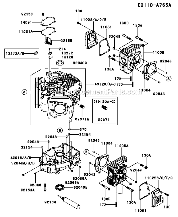Kawasaki FX730V-BS05-R 4 Stroke Engine Page J Diagram