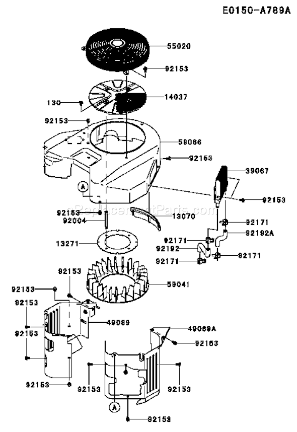 Kawasaki FX921V-AS00 4 Stroke Engine Page D Diagram