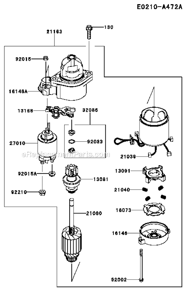 Kawasaki FXT00V-S01 Gasoline Engine Starter Diagram