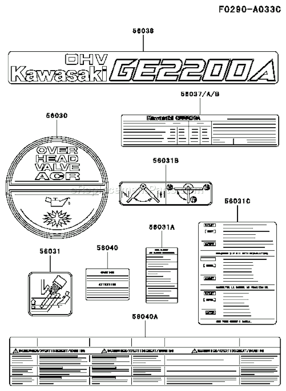 Kawasaki GE2200A-CS01 Generator Page K Diagram