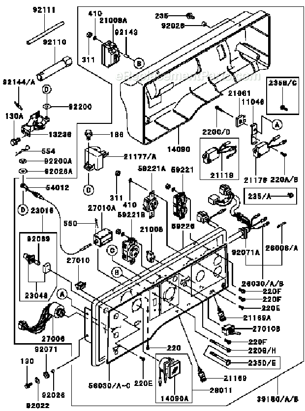 Kawasaki GE5000A (BS00) Generator Control-Panel Diagram