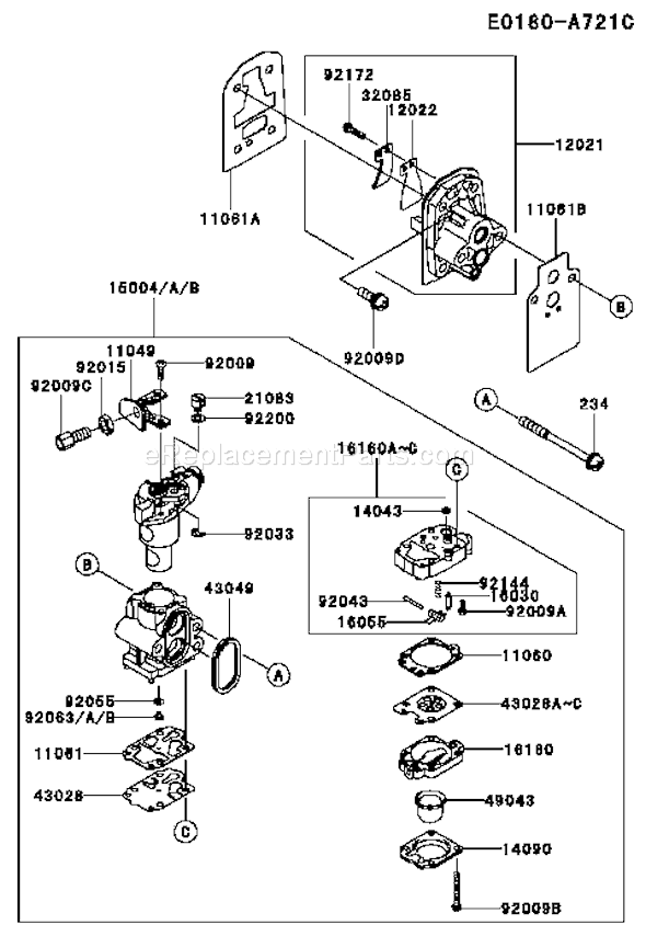 Kawasaki KCL525A-A2 Hedge Trimmer Page B Diagram