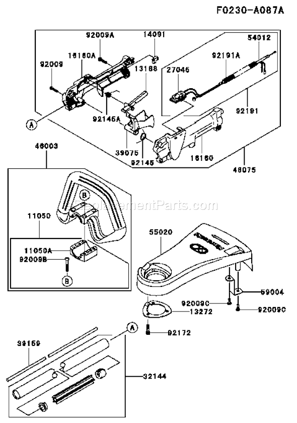 Kawasaki KTF27AC-AS01 (A1) String Trimmer Page J Diagram