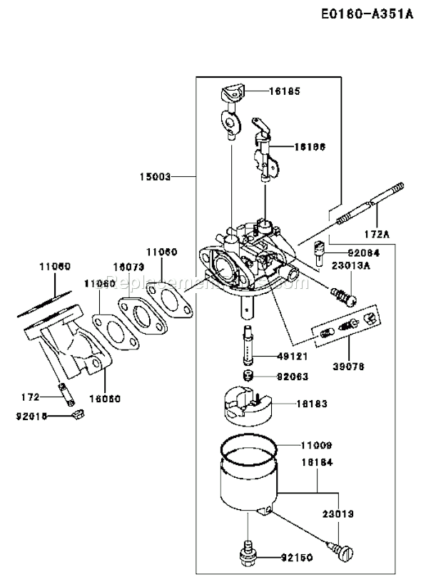Kawasaki KWN20A-BS00 (HC050A) 2" Water Pump Page B Diagram