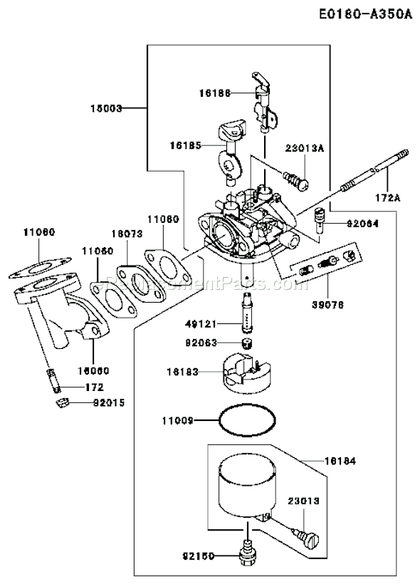 Kawasaki KWS30A-AS01 (HD080A) 3" Semi-Trash Pump Page B Diagram