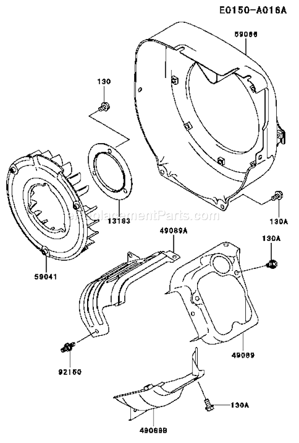 Kawasaki KWT30A-AS01 (HF080A) 3" Trash Pump Page D Diagram