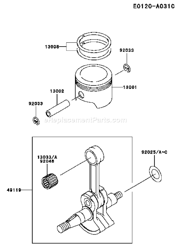 Kawasaki TEX45D-EC63 2 Stroke Engine Page I Diagram