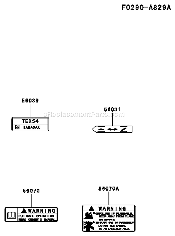 Kawasaki TEX54D-AC55 2 Stroke Engine Page H Diagram