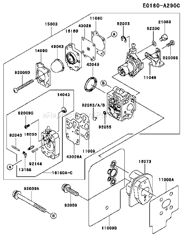 Kawasaki TF022D-BF73 2 Stroke Engine Page U Diagram