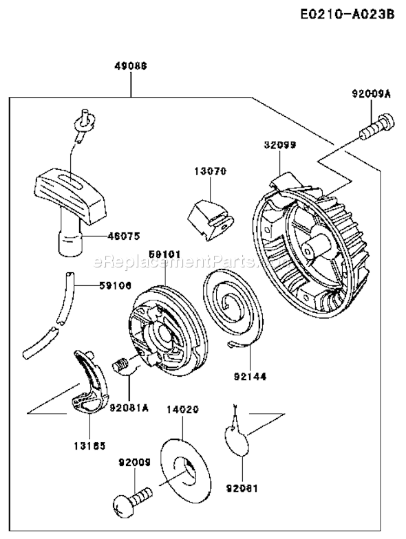 Kawasaki TF022D-CF73 2 Stroke Engine Page K Diagram