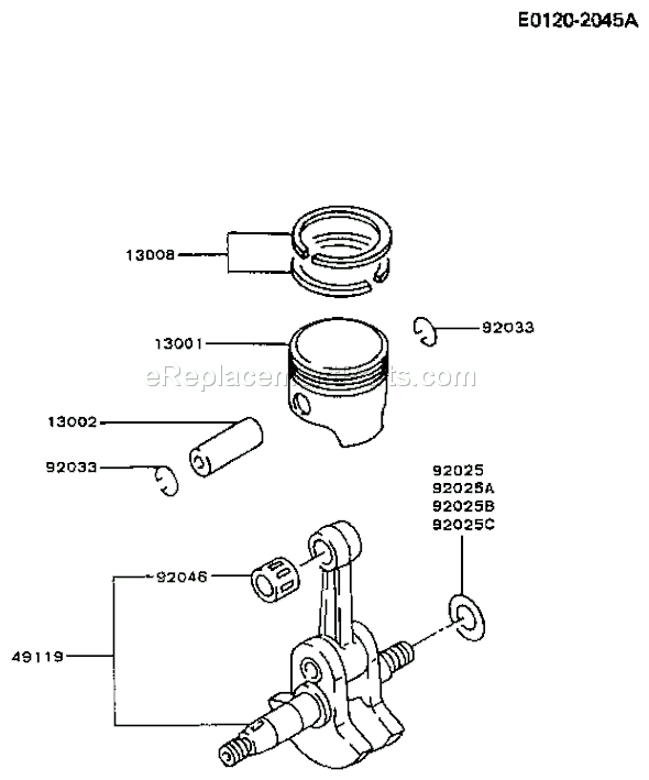 Kawasaki TG033D-AS00 2 Stroke Engine Page J Diagram