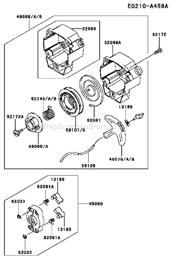 Kawasaki TJ027E-CF00 2 Stroke Engine Page K Diagram