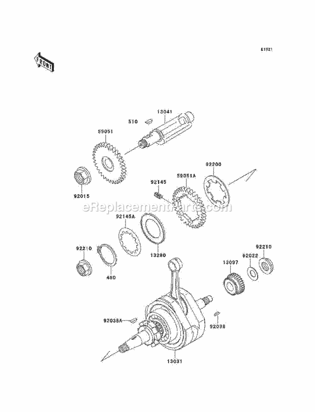 Kawasaki BN125-A7 (2004) Motorcycle Crankshaft Diagram