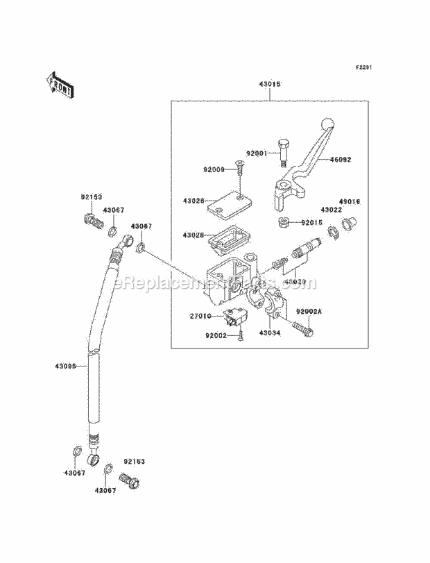 Kawasaki BN125-A7 (2004) Motorcycle Front Master Cylinder Diagram