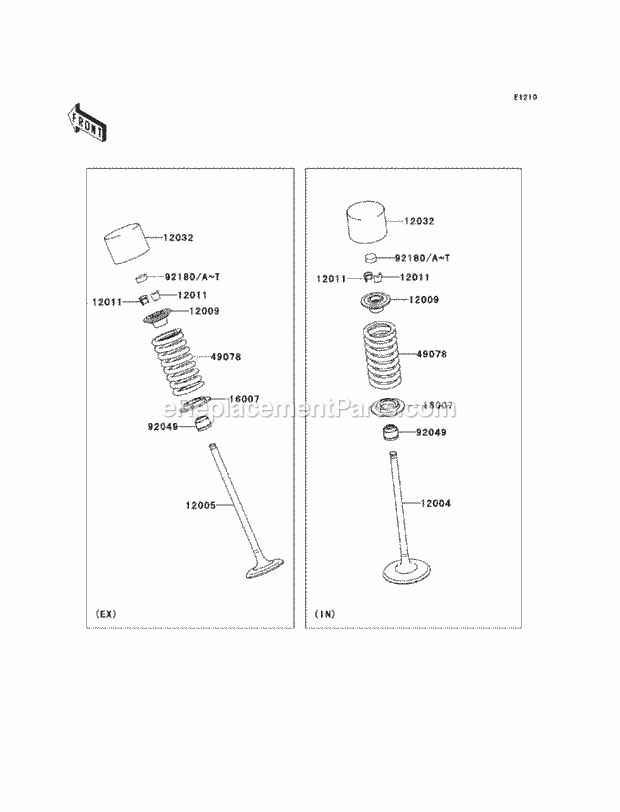 Kawasaki ER650-C9F (2009) Motorcycle Valve(S) Diagram