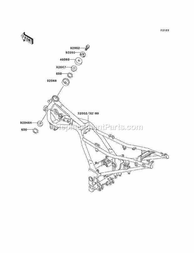 Kawasaki EX250-F17 (2003) Motorcycle Frame Diagram