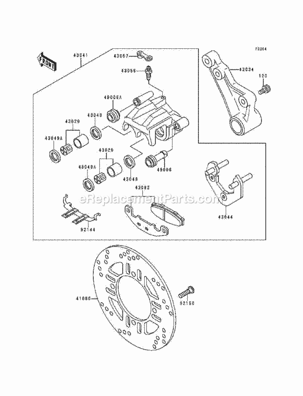 Kawasaki EX250-F7 (1993) Motorcycle Rear Brake Diagram