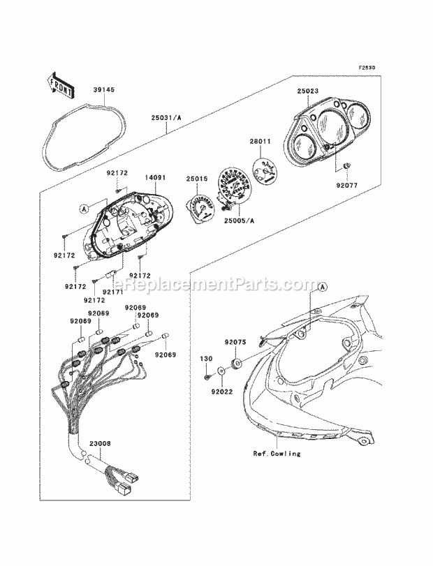 Kawasaki EX250-JAF (2010) Ninja 250 Motorcycle Meter(S) Diagram