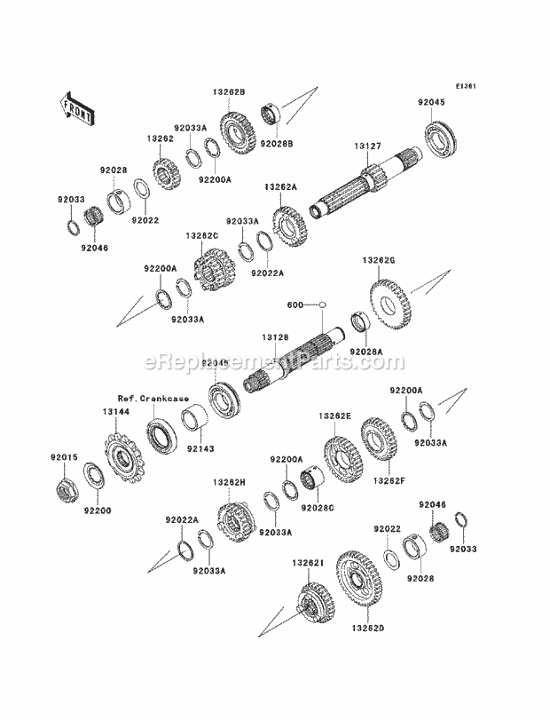 Kawasaki EX250-JAF (2010) Ninja 250 Motorcycle Transmission Diagram