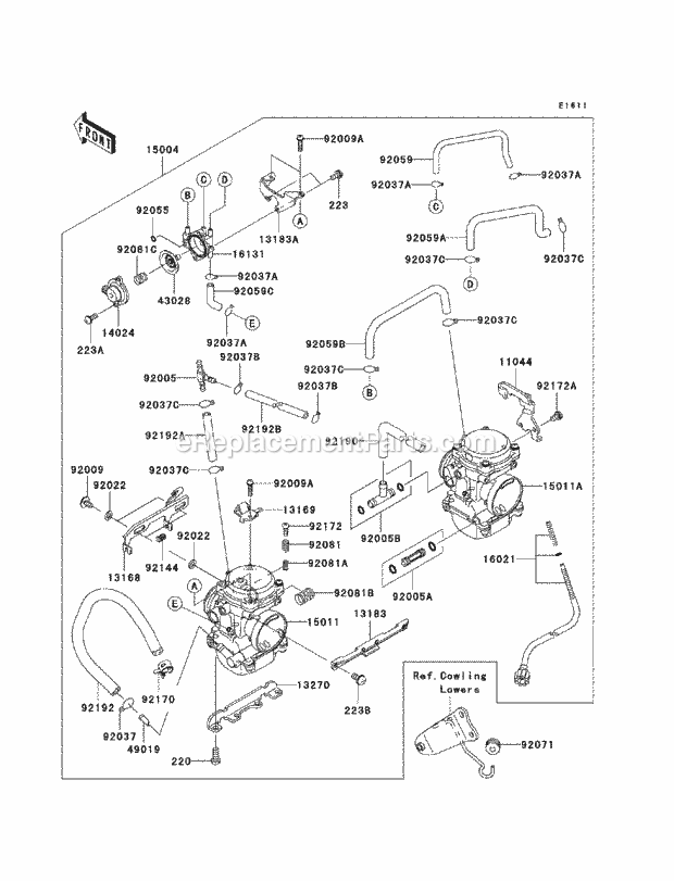 Kawasaki EX250-JAF (2010) Ninja 250 Motorcycle Carburetor Diagram