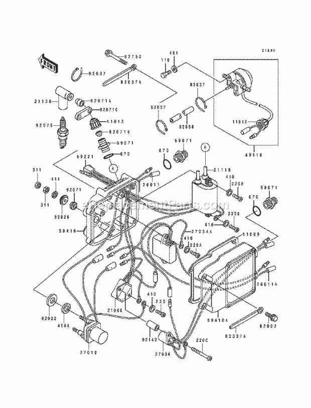 Kawasaki JS550-B1 Parts List and Diagram - (1990 ... kawasaki js550 wiring diagram 
