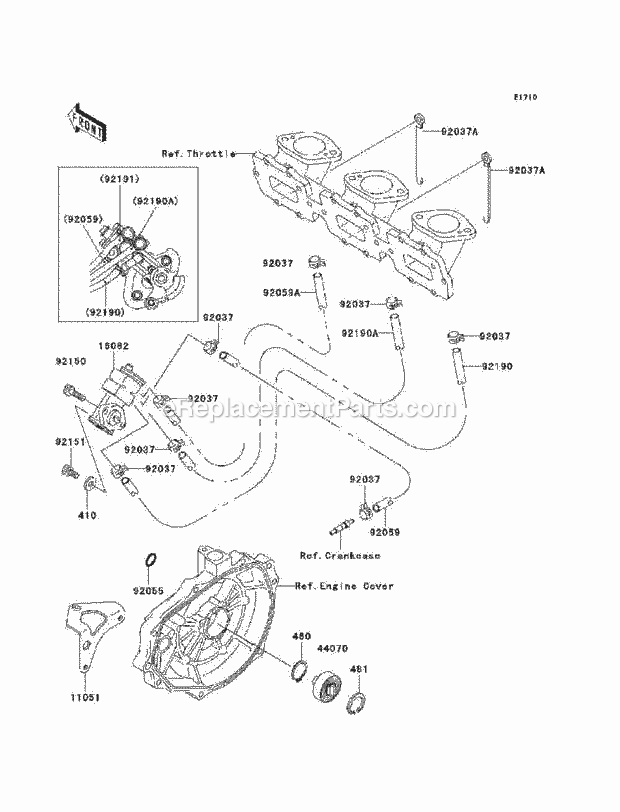 Kawasaki JT1100-C1 1100 STX DI (2000) Jet Ski Oil Pump Diagram