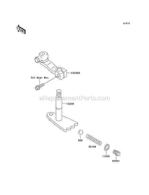 Kawasaki KAF300-B1 Mule Gear Change Mechanism Diagram