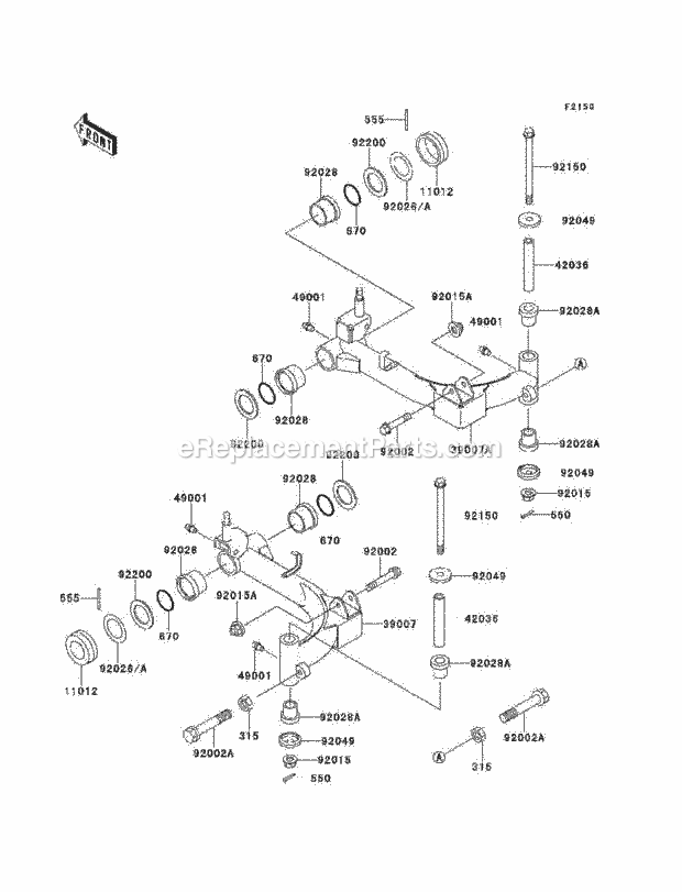 Kawasaki KAF300-B1 Mule Suspension Diagram