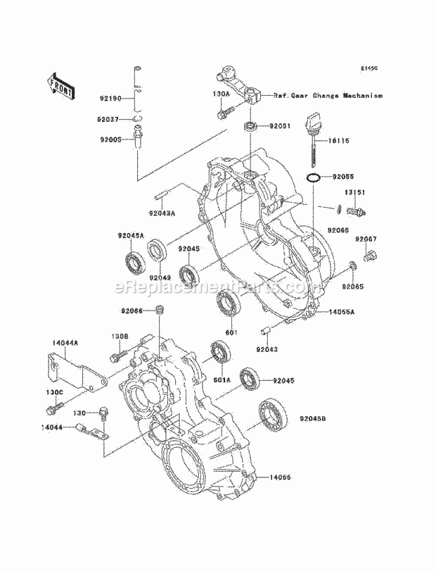 Kawasaki KAF300-B1 Mule Gear Box Diagram