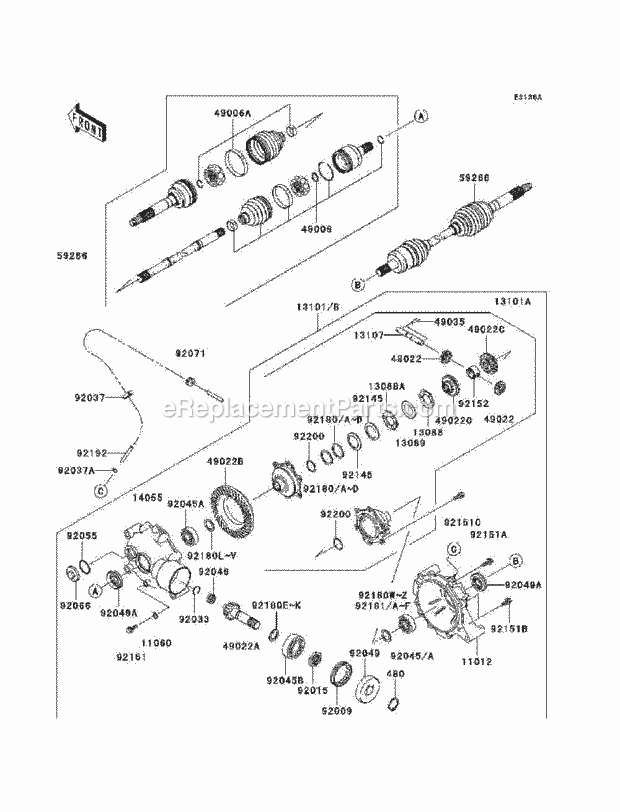 Kawasaki KAF400-A9F (2009) Mule Page AK Diagram