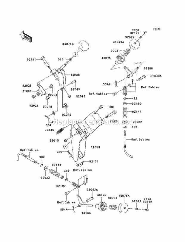 Kawasaki KAF400-A9F (2009) Mule Shift Levers Diagram