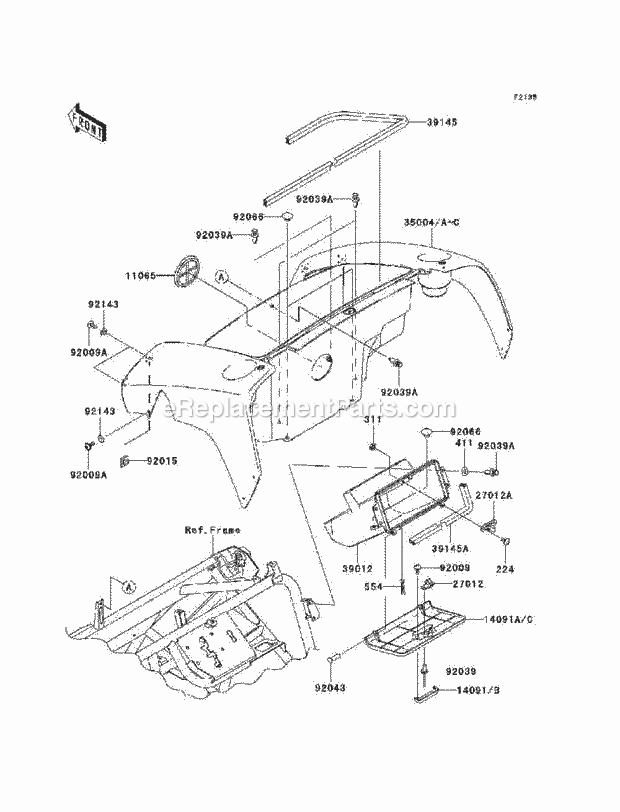 Kawasaki KAF400-AAF (2010) Mule Front Box Diagram