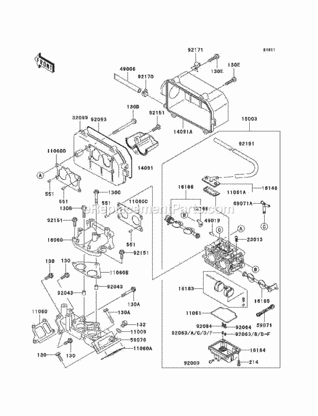 Kawasaki KAF620-K1 (2005) Mule Carburetor Diagram