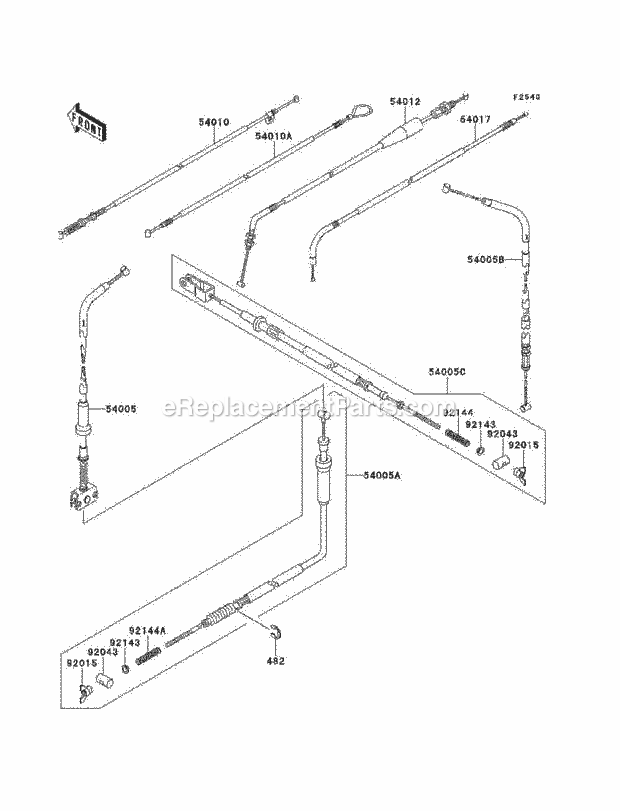 Kawasaki KLF220-A12 (1999) Bayou 220 Cables Diagram